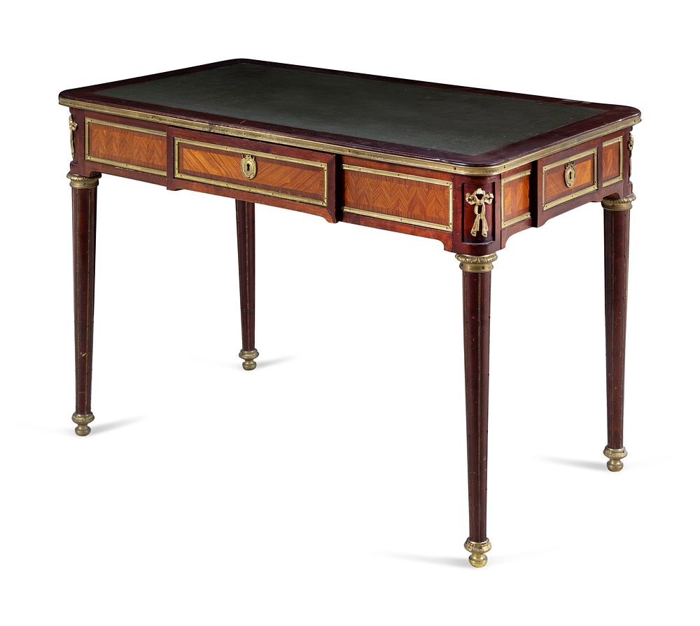 Appraisal: A Louis XVI Style Gilt Bronze Mounted Parquetry Bureau Plat