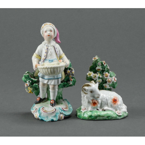 Appraisal: A Derby figure of a boy c holding a basket