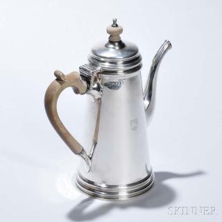 Appraisal: George V Sterling Silver Coffeepot London - Crichton Brothers maker