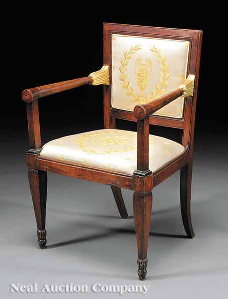 Appraisal: An Italian Walnut Armchair late th early th c found