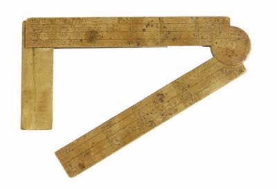 Appraisal: An th century brass gunner's sector divided in eight horizontal