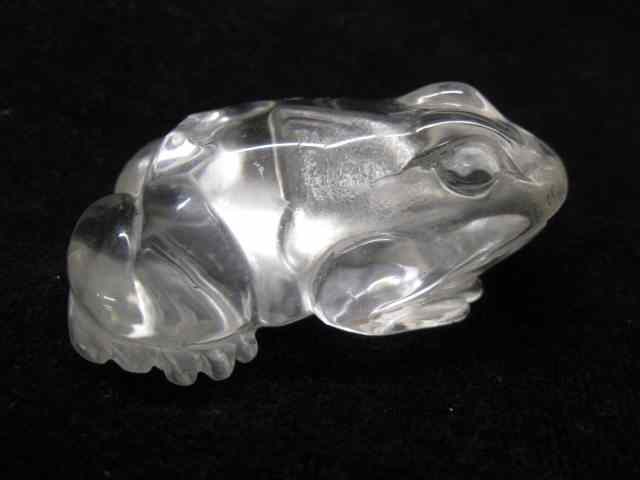 Appraisal: Carved Rock Crystal Figurine of a Frog '' long excellent