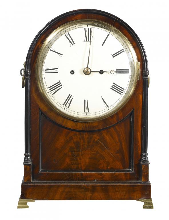 Appraisal: A GEORGE IV MAHOGANY BRACKET CLOCK the painted dial with