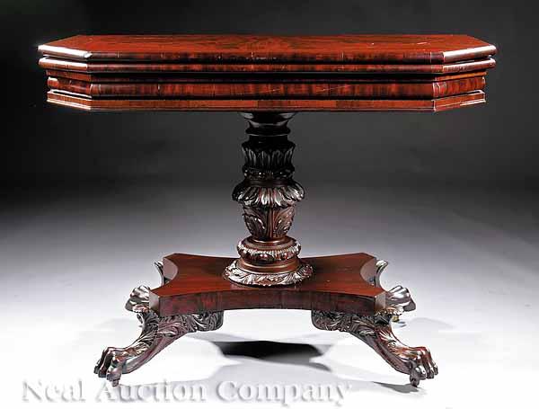 Appraisal: An American Classical Carved Mahogany Games Table c Philadelphia in