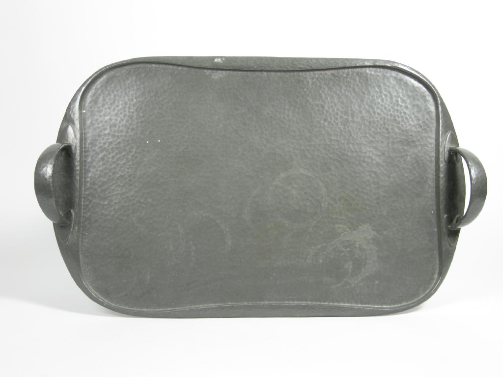 Appraisal: An Art Nouveau Liberty style Tudric pewter two handled rectangular