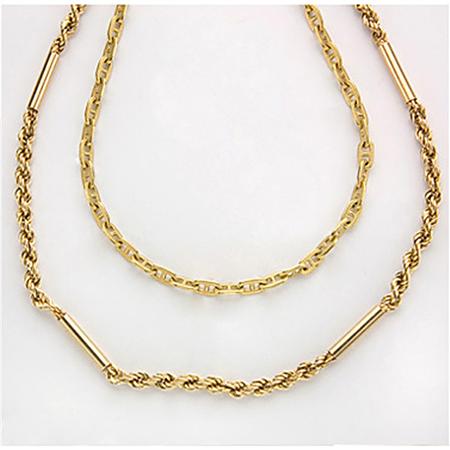 Appraisal: Two Gold Chain Necklaces Estimate -