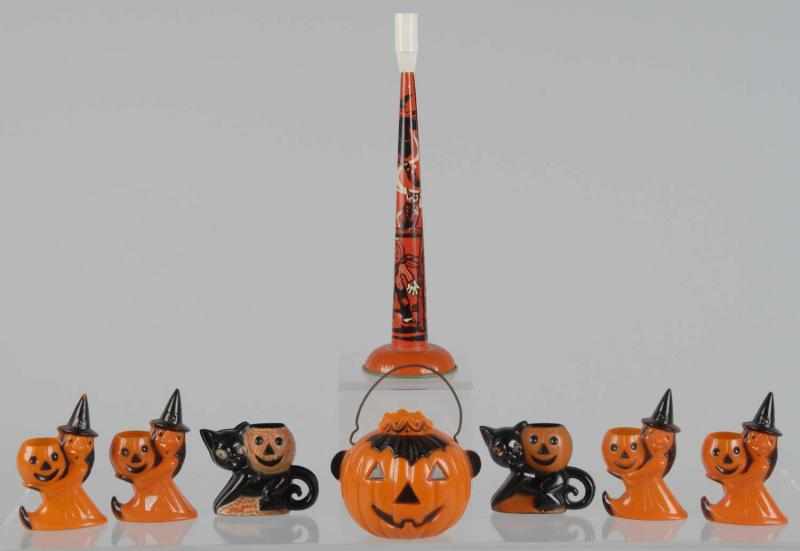 Appraisal: Lot of Plastic Halloween Candy Containers Description s Includes one