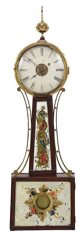 Appraisal: American Federal glomis Banjo Clock Massachusetts circa with painted dial