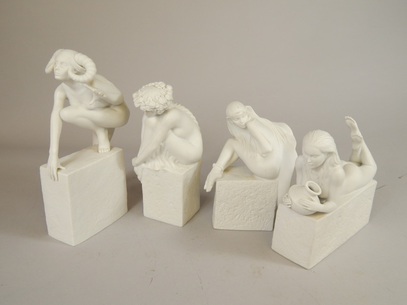 Appraisal: Four Royal Copenhagen ceramic figures each emblematic of signs of