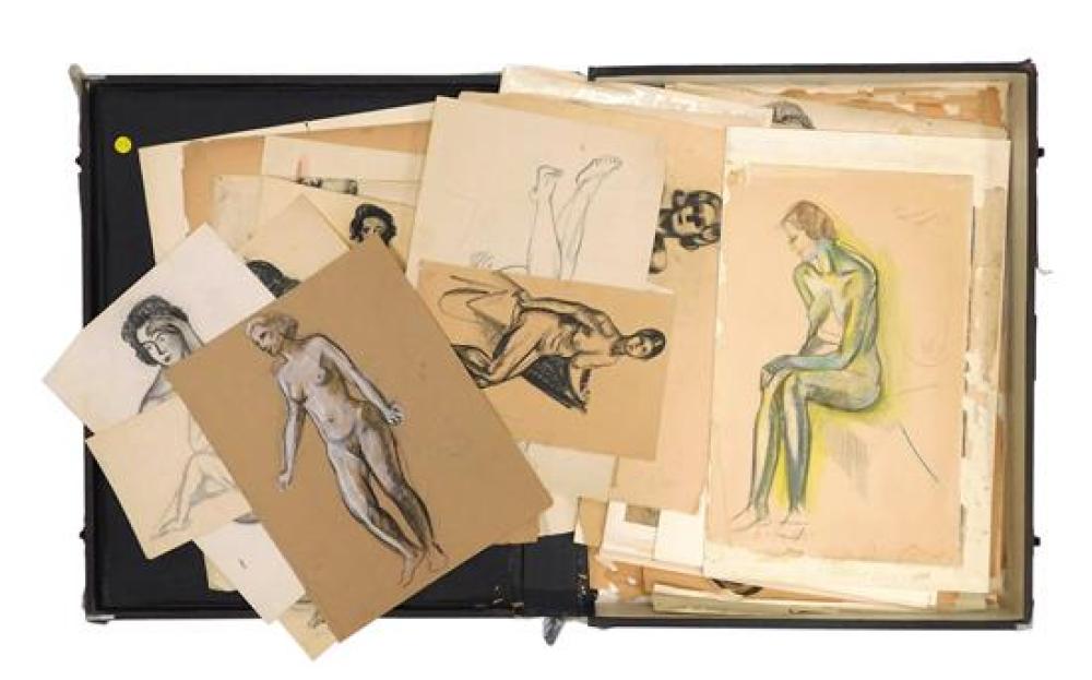 Appraisal: Hayley Lever Australian - loose drawings th th C nude