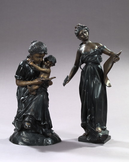 Appraisal: After Alfred Drury English - The Reading Lesson a double-patinated