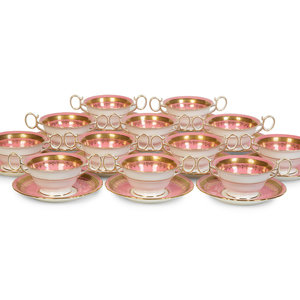 Appraisal: A Set of Twelve Wedgwood Porcelain Bouillon Cups and Saucers