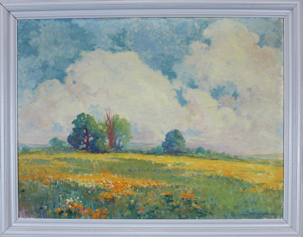 Appraisal: HAROLD MORSE WARD California - oil on canvas field with