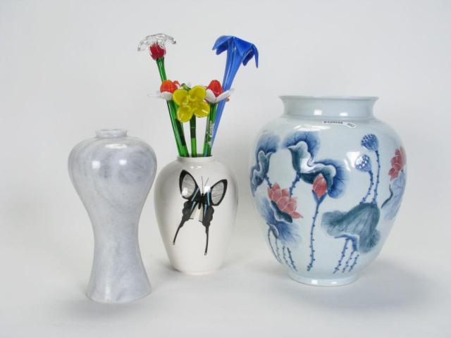 Appraisal: Group of Decorator Vases including an Asian '' floor vase