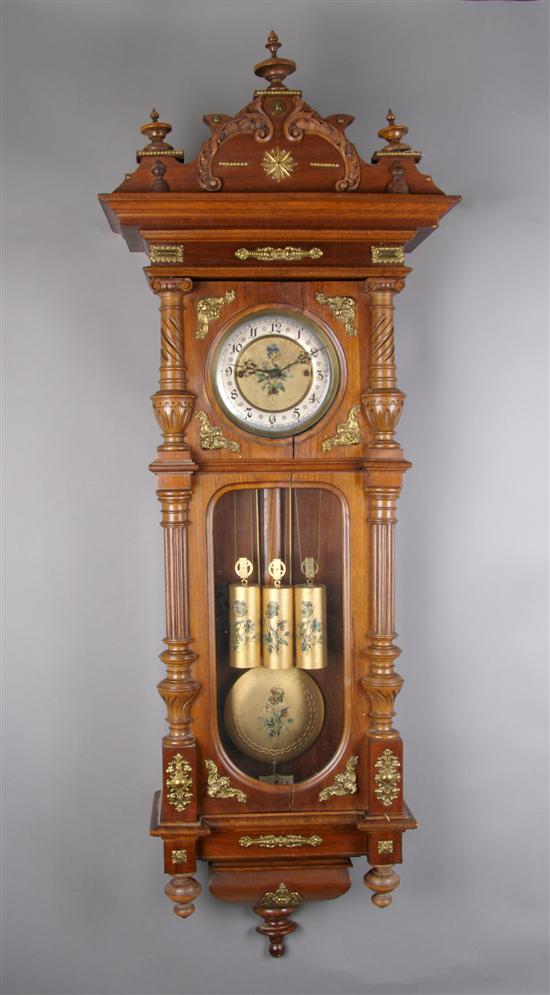 Appraisal: A Mahogany Regulator Clock Height inches