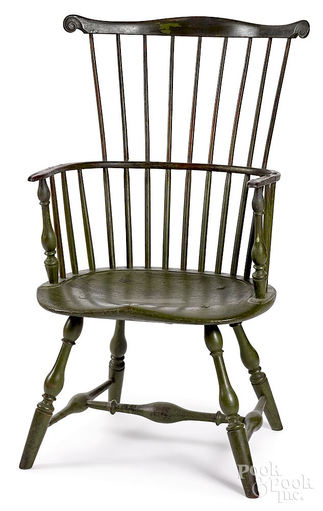 Appraisal: Philadelphia combback Windsor armchair Exclusive on Bidsquare Philadelphia combback Windsor