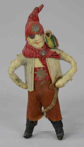 Appraisal: COTTON AND CREPE PAPER PIRATE ORNAMENT Germany swash buckling pirate