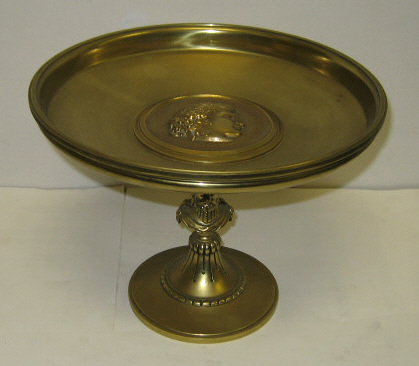 Appraisal: CONTINENTAL BRONZE TAZZA Pan form dish with molded rim and