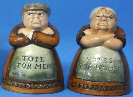 Appraisal: Royal Doulton Cruet Set Votes For Woman and Toil for