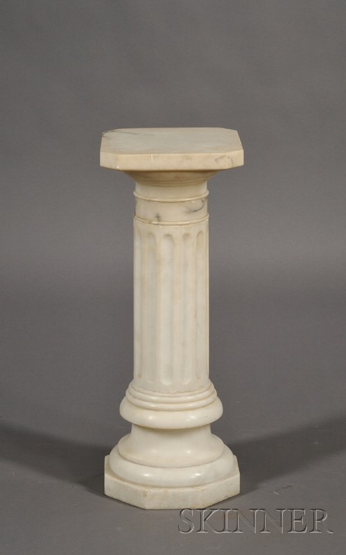 Appraisal: Classical Revival Alabaster Pedestal early th century square top with