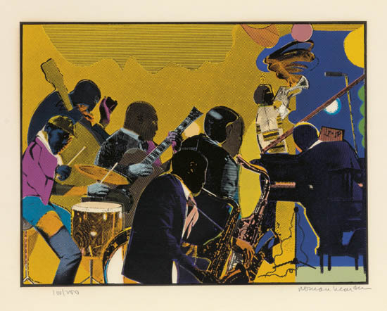 Appraisal: ROMARE BEARDEN - Out Chorus Color screenprint - x mm