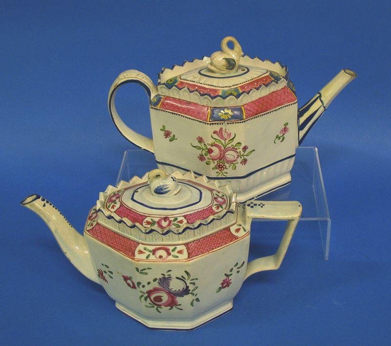 Appraisal: A CASTLEFORD TYPE CREAMWARE TEAPOT th century of octagonal form