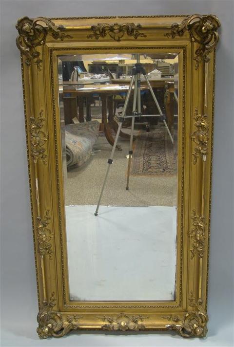 Appraisal: GILTWOOD FRAME WITH MIRROR th century - h w d