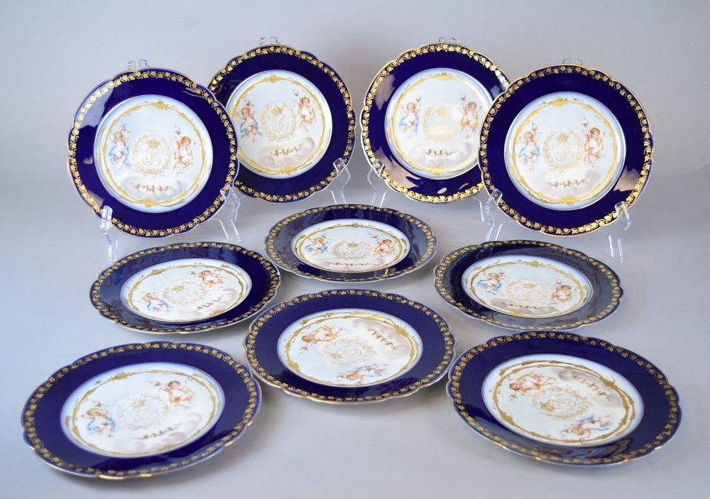 Appraisal: Sevres Louis Philippe Porcelain Dinner Plates Circa th century Each