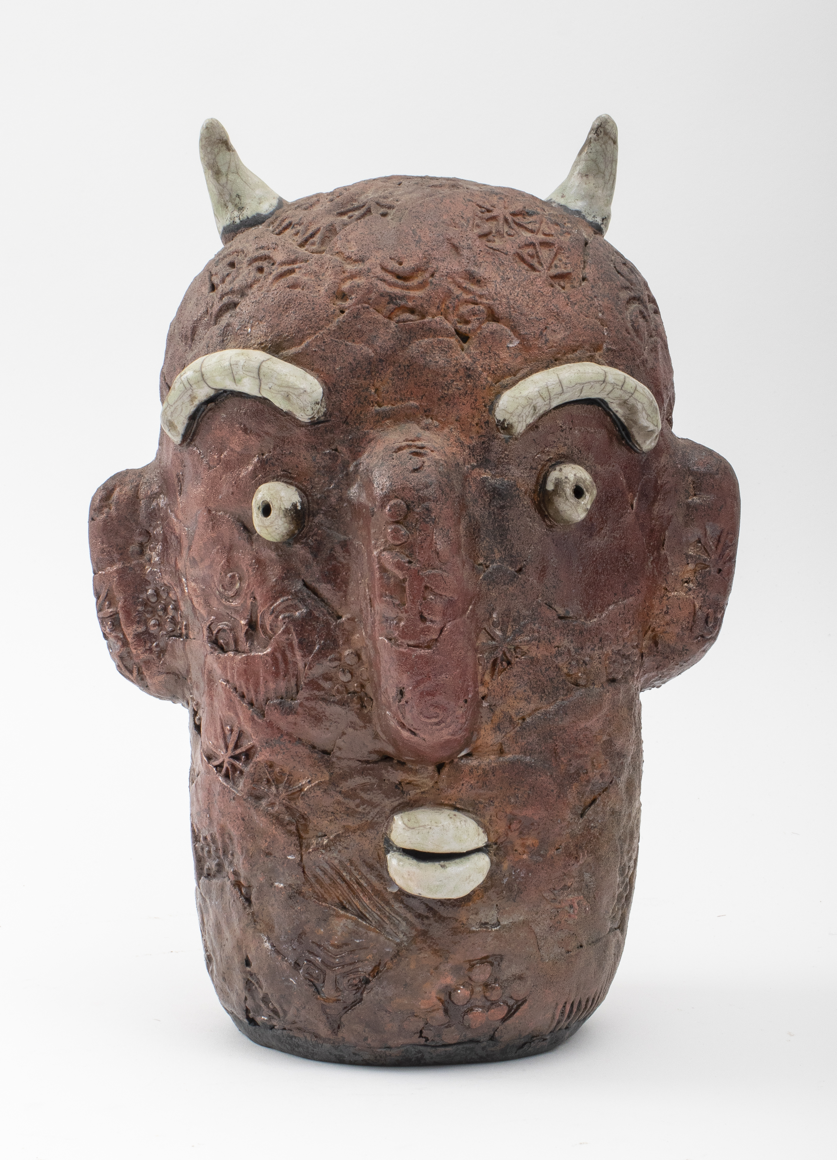 Appraisal: LOUIS MENDEZ MODERN CERAMIC SCULPTURE OF A HEAD Louis Mendez