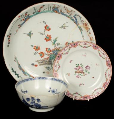 Appraisal: A Chinese Kakiemon-style dish with later decoration th Century depicting