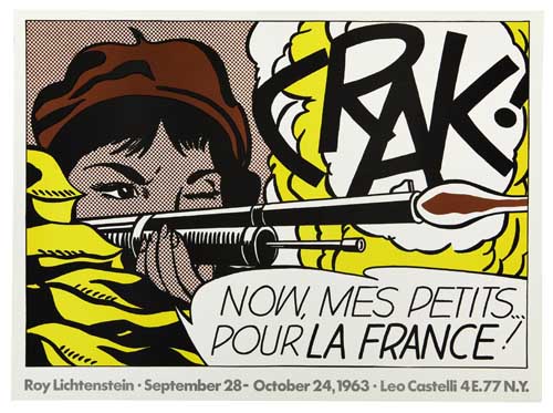 Appraisal: ROY LICHTENSTEIN Crak Offset color lithograph x mm x inches