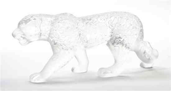 Appraisal: A Lalique Frosted Glass Figure of a Jaguar depicted in