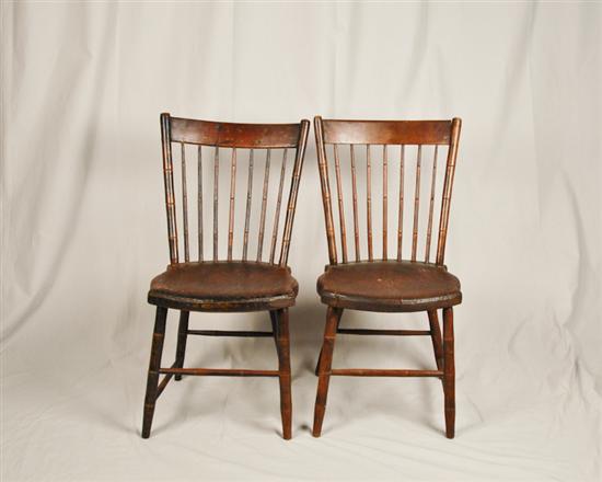 Appraisal: A Pair of th C Windsor Side Chairs each with