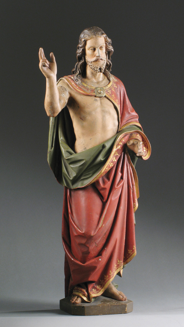 Appraisal: GERMAN HAND CARVED FIGURE OF CHRIST in the round one