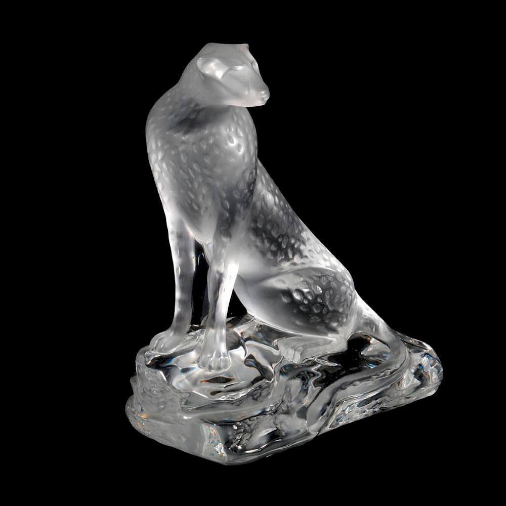 Appraisal: A LALIQUE CLEAR AND FROSTED GLASS TANCREDE CHEETAH A Lalique