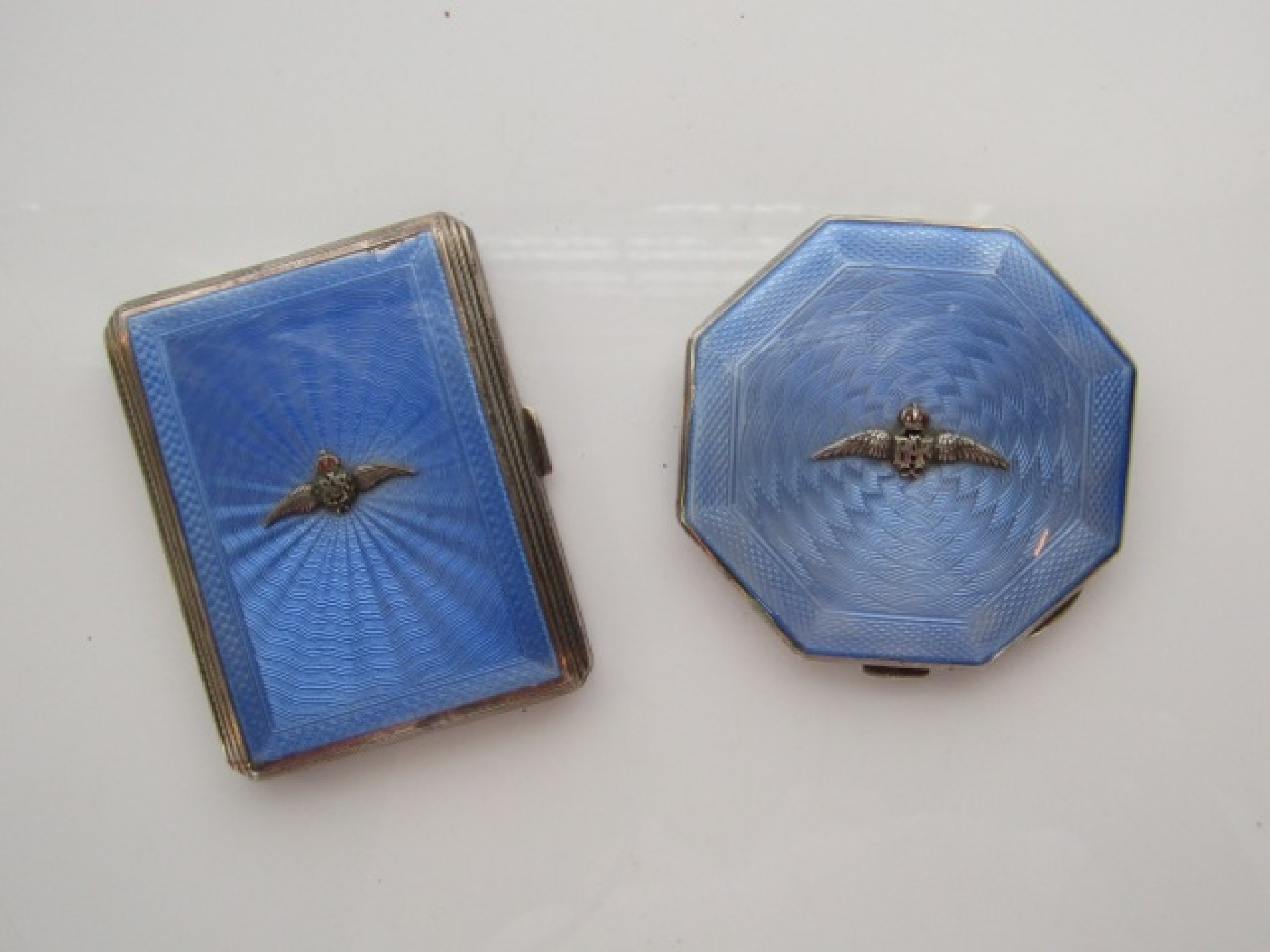 Appraisal: An Edward VIII silver and enamelled RAF compact John William