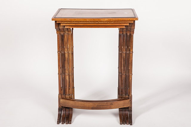 Appraisal: A QUARTETTO OF EDWARDIAN MAHOGANY OCCASIONAL TABLES each on turned