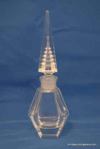 Appraisal: Vintage Cut Crystal Perfume Bottle Pagoda StopperUnknown origin is a