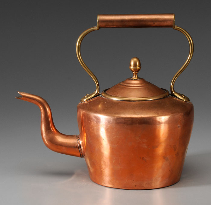 Appraisal: Copper Teapot probably British th century dovetailed construction with acorn