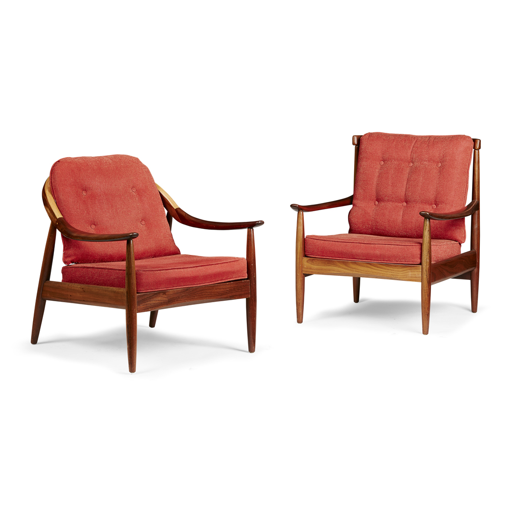 Appraisal: GREAVES THOMAS LONDON PAIR OF MID-CENTURY TEAK ARMCHAIRS S each