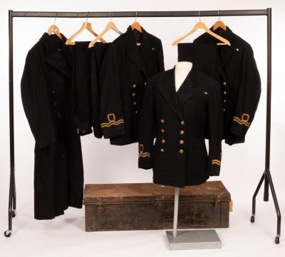 Appraisal: A RNVR Naval uniform great coat dress uniform shorts hood