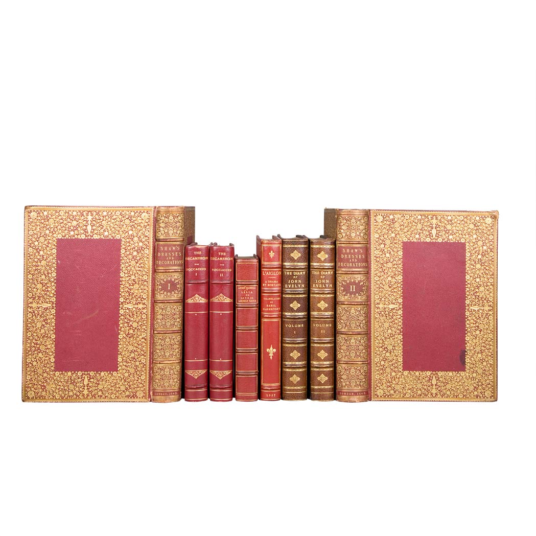 Appraisal: FINE BINDINGS Group of approximately twenty-four volumes Includes SHAW HENRY