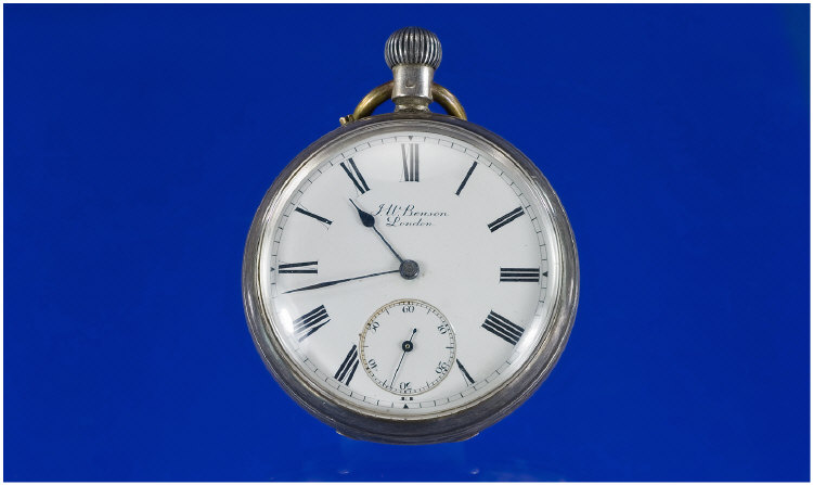 Appraisal: Victorian Silver Open Face Pocket Watch Hallmark London Maker J