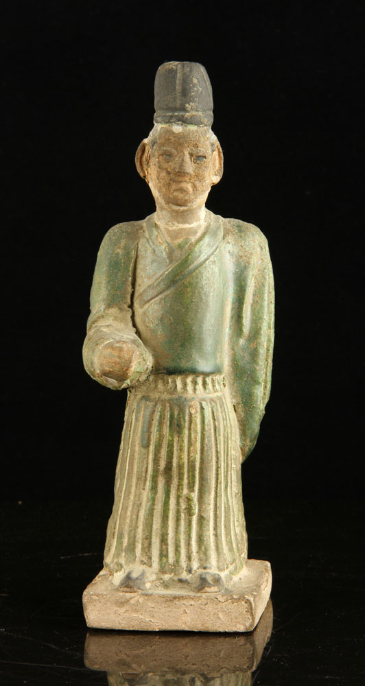 Appraisal: - Tang Dynasty Glazed Terra Cotta Figure Chinese Tang Dynasty