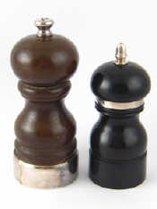 Appraisal: Two silver mounted hardwood pepper mills London and Birmingham respectively