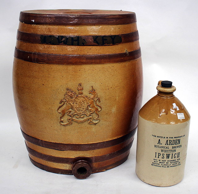 Appraisal: A DOULTON WATTS STONEWARE WHISKEY BARREL cm high and two