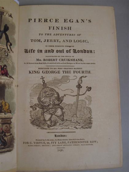 Appraisal: vol Cruikshank Robert illustrator Finish to the Adventures of Tom