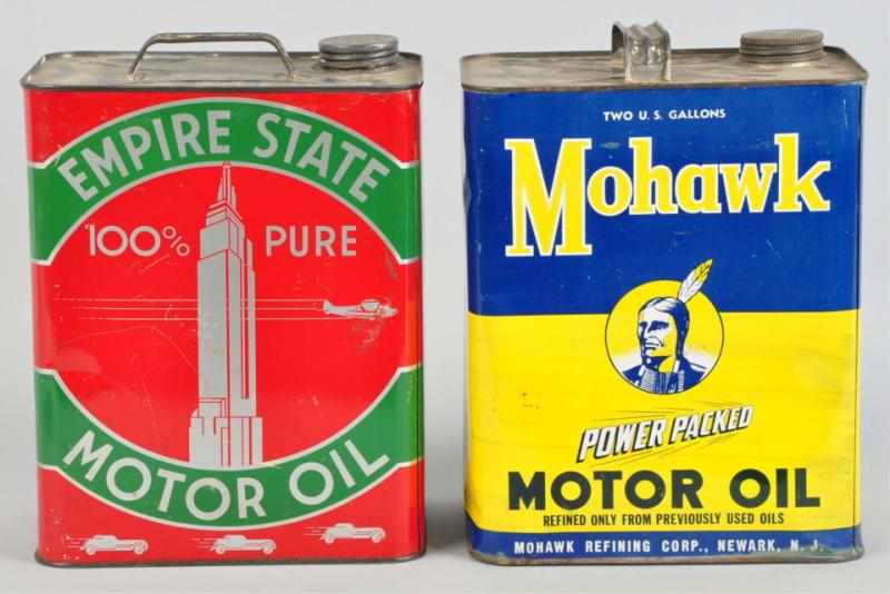 Appraisal: Mohawk Empire State Motor Oil Cans Both are two-gallon cans