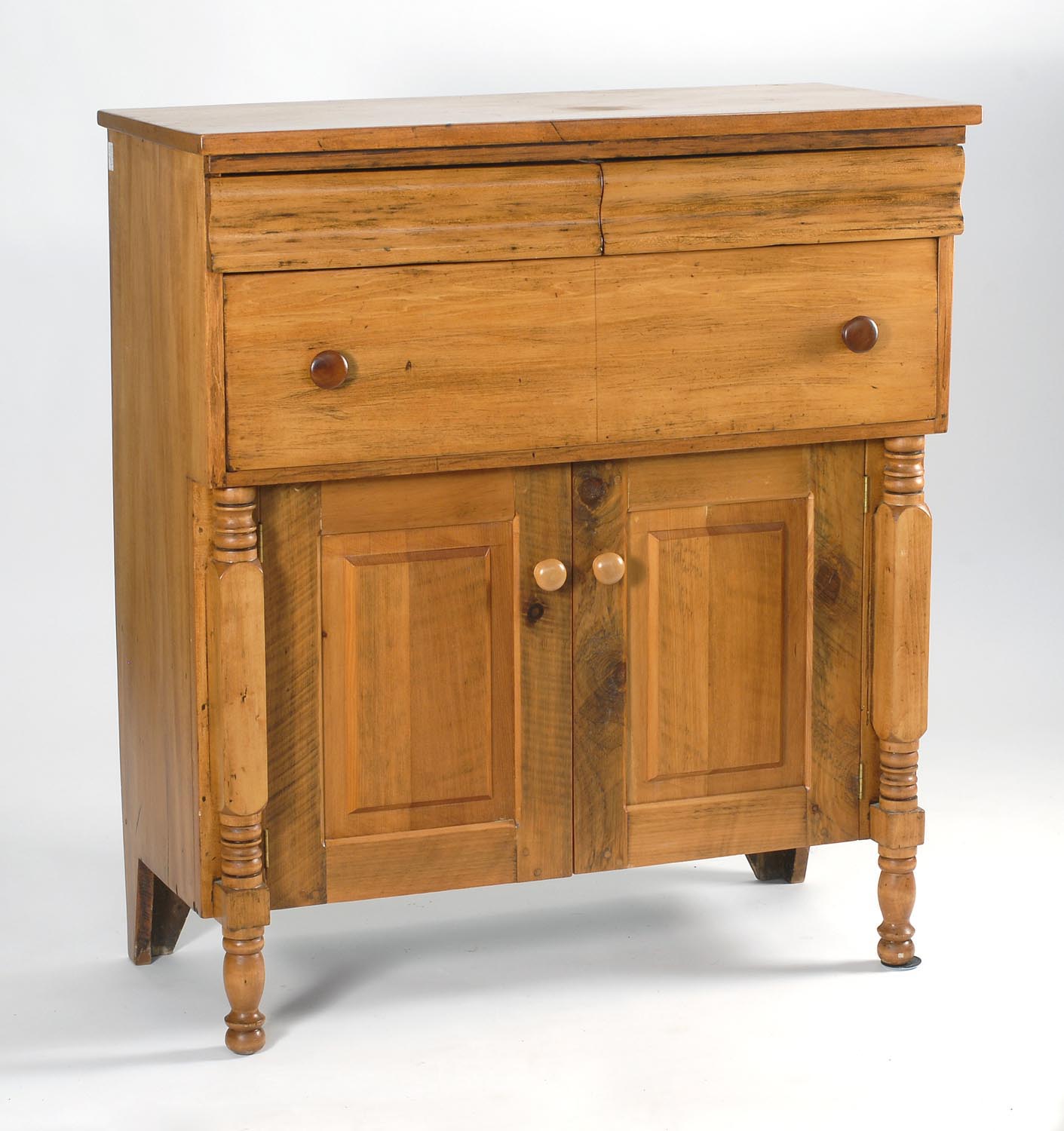 Appraisal: EMPIRE CHEST in pine Upper section with two drawers sans