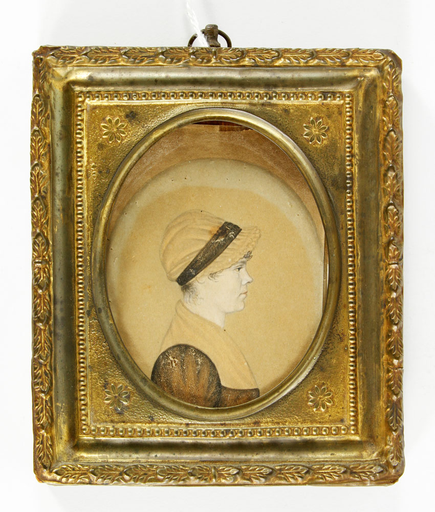 Appraisal: - Attrb Porter Miniature Portrait Attributed to Rufus Porter -